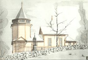 Церковь во имя Николая Чудотворца на о. Риеккала. Восстановлена в 1890 г.